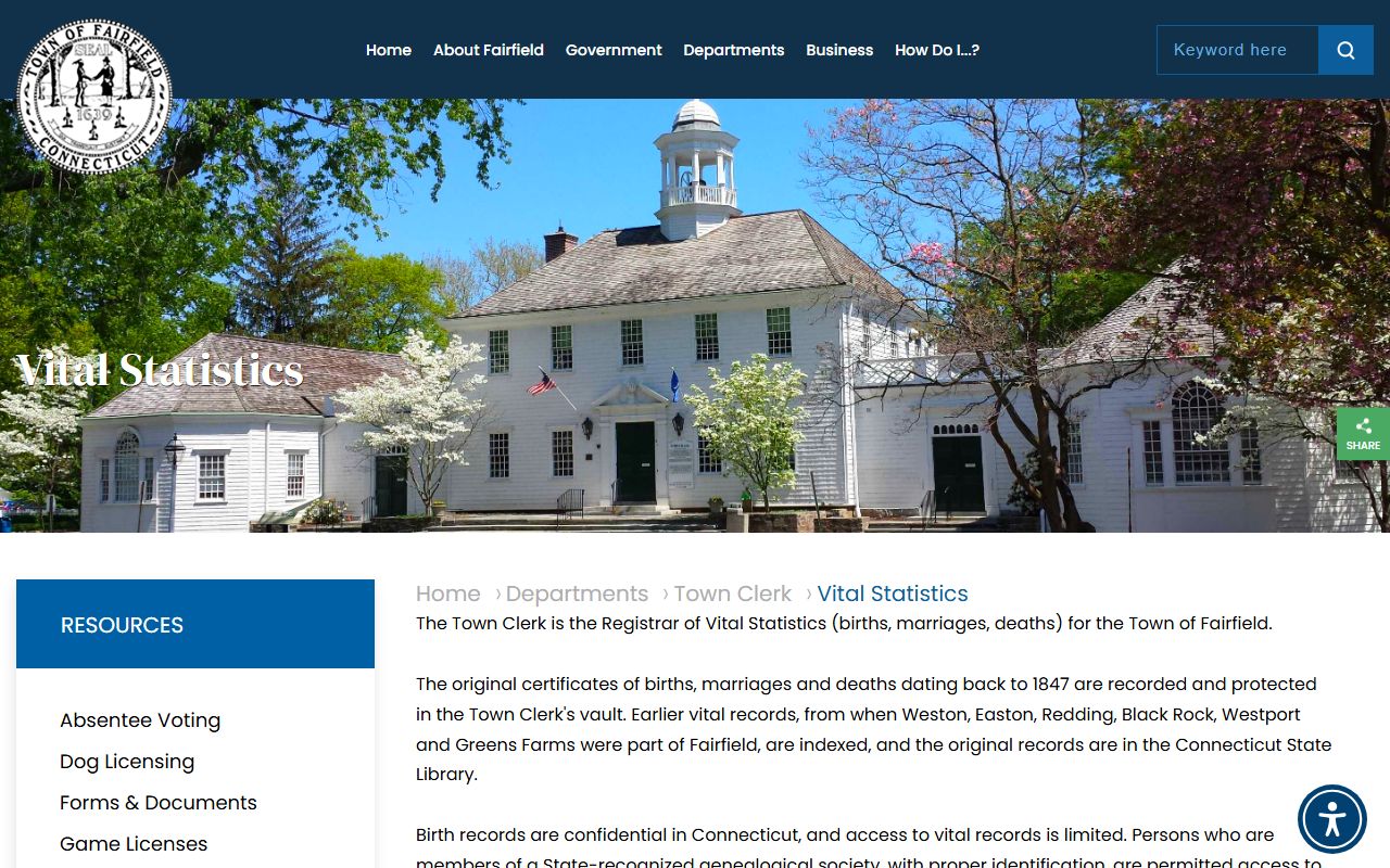 Fairfield Connecticut town clerk office for marriage license applications